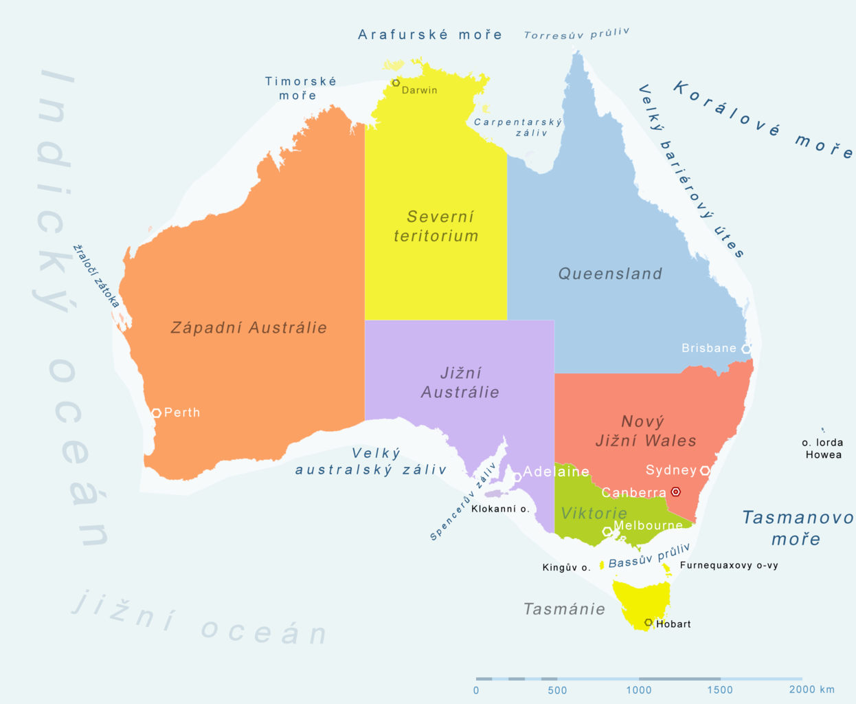 Mapa Austrálie